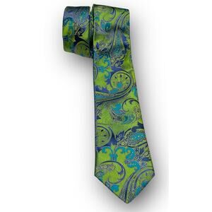 TED BAKER LONDON Green Floral Silk Tie‎ Made In USA 59"-3.5" EX CONDITION